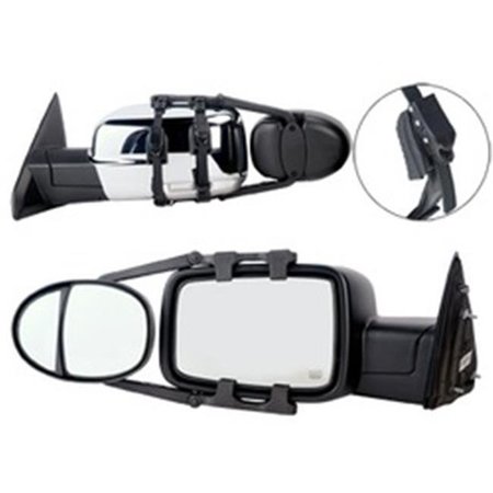 BOOKAZINE Dual Lens Universal Towing Mirror with Ratchet Mount System P; Textured Black TI24231